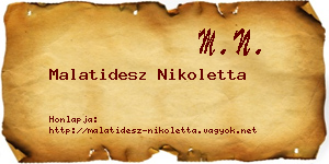 Malatidesz Nikoletta névjegykártya